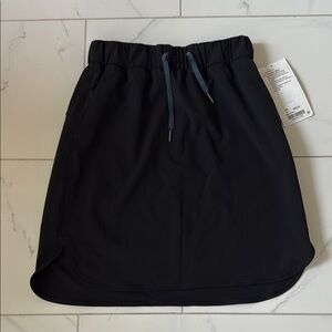 Black Athletic Skirt with Drawstring
